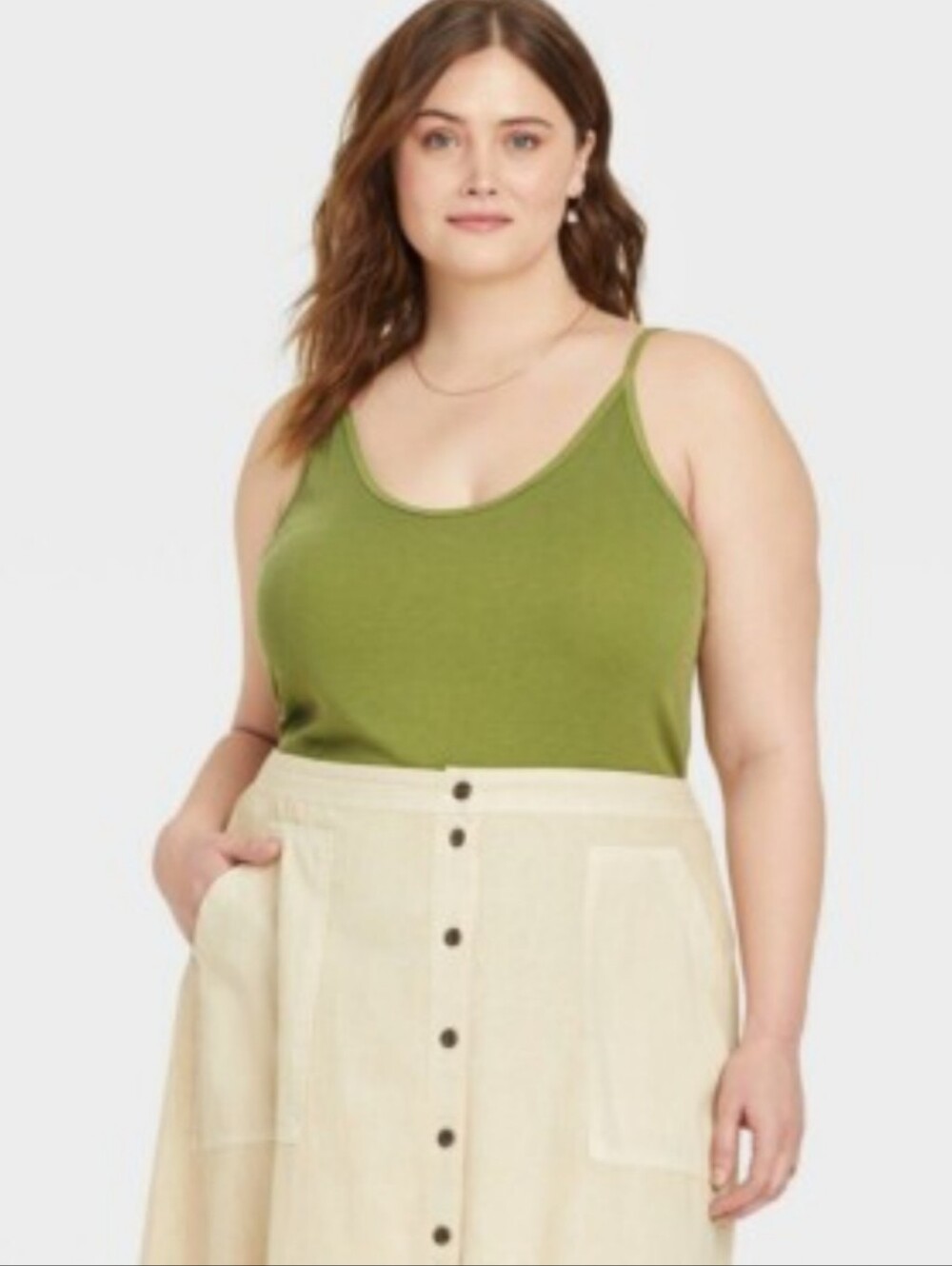 Universal Thread Olive Ribbed Tank Top
